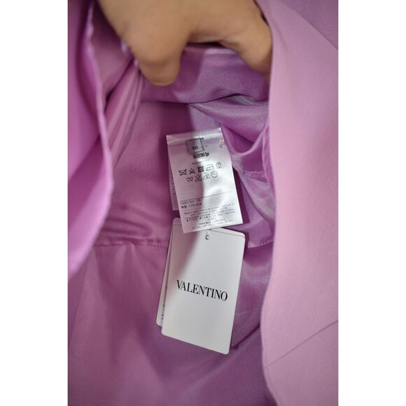 600 E Valentino NWT Wool and Silk Blend Mini Dress Flute Hem Bell Sleeves Lavend - Picture 8 of 9